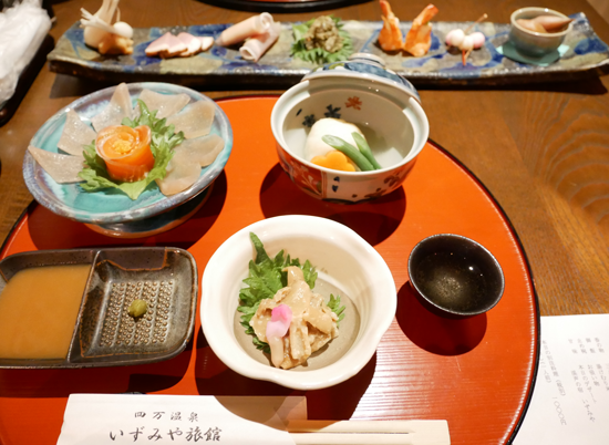 食前酒・小付け・煮物・お造り・前菜