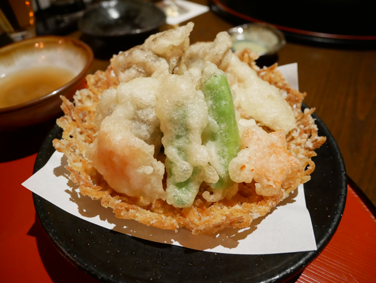 天ぷら盛り合わせ・籠馬鈴薯