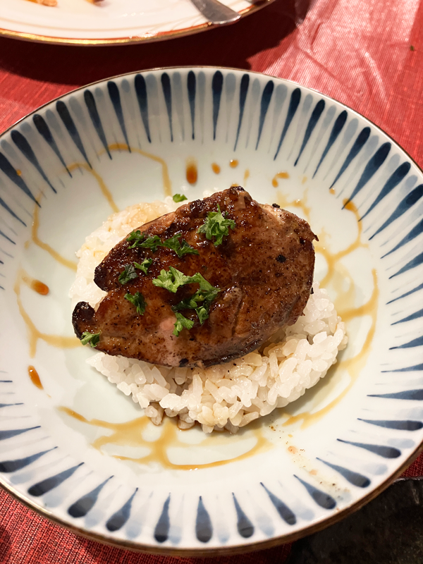 和風フォアグラご飯 1600円 マタギ東京 北海道 ジビエ